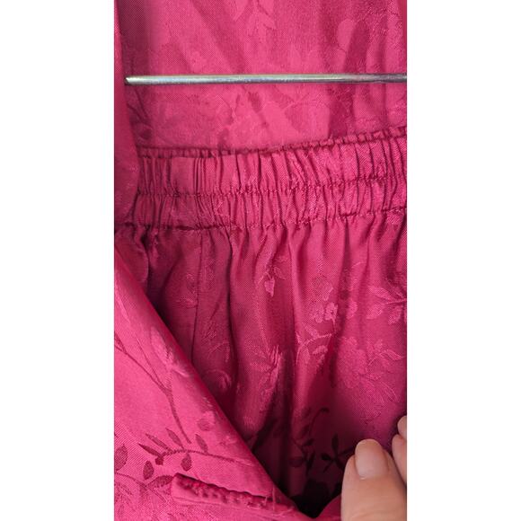 Bloomingdales Asian 3 Peice complete Vtge PJ's with bag Sz M never worn Magenta - Picture 15 of 15